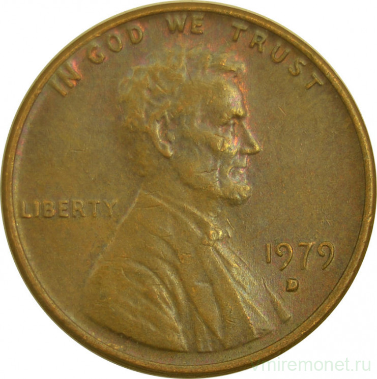 Монета. США. 1 цент 1979 год. Монетный двор D.