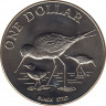 Монета. Новая Зеландия. 1 доллар 1985 год. Чёрный ходулочник. ав.