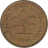 Монета. ФРГ. 5 пфеннигов 1975 год. Монетный двор - Карлсруэ (G). ав.