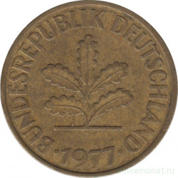 Монета. ФРГ. 10 пфеннигов 1977 год. Монетный двор - Мюнхен (D).