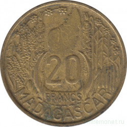Монета. Мадагаскар. 20 франков 1953 год.