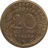 Монета. Франция. 20 сантимов 1995 год. ав.