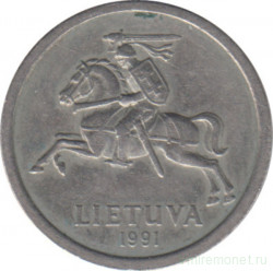 Монета. Литва. 1 лит 1991 год.