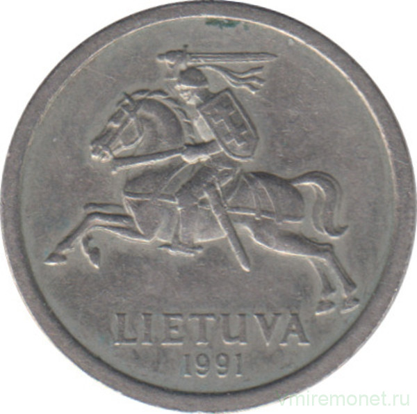 Монета. Литва. 1 лит 1991 год.