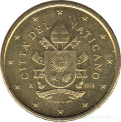 Монета. Ватикан. 10 центов 2018 год.