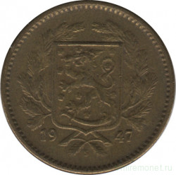 Монета. Финляндия. 5 марок 1947 год.