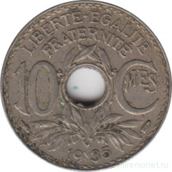 Монета. Франция. 10 сантимов 1935 год.
