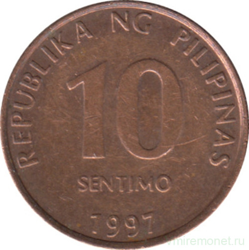 Монета. Филиппины. 10 сентимо 1997 год.
