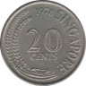 Монета. Сингапур. 20 центов 1978 год. ав.