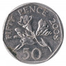 Монета. Гернси. 50 пенсов 2008 год.