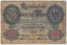 Банкнота. Германия. Германская империя (1871-1918). 20 марок 1908 год.