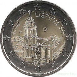 Монета. Литва. 2 евро 2017 год. Вильнюс.