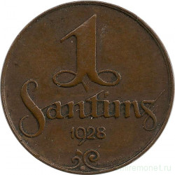 Монета. Латвия. 1 сантим 1928 год.