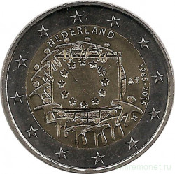 Монета. Нидерланды. 2 евро 2015 год. Флагу Европы 30 лет.
