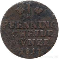 Монета. Герцогство Брауншвейг. 1 пфенниг 1817 год. 
