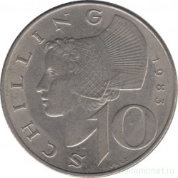 Монета. Австрия. 10 шиллингов 1983 год.