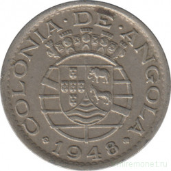 Монета. Ангола. 50 сентаво 1948 год. 300 лет революции 1648 года.