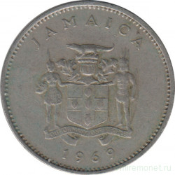 Монета. Ямайка. 10 центов 1969 год.