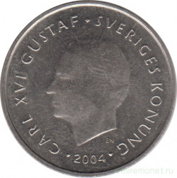 Монета. Швеция. 1 крона 2004 год.