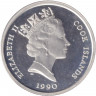 Монета. Острова Кука. 10 долларов 1990 год. Вымирающие виды. Слон.