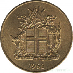 Монета. Исландия. 2 кроны 1966 год.