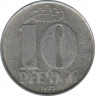 Монета. ГДР. 10 пфеннигов 1973 год. ав.