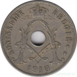 Монета. Бельгия. 25 сантимов 1910 год. BELGIE.