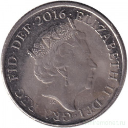 Монета. Великобритания. 10 пенсов 2016 год.