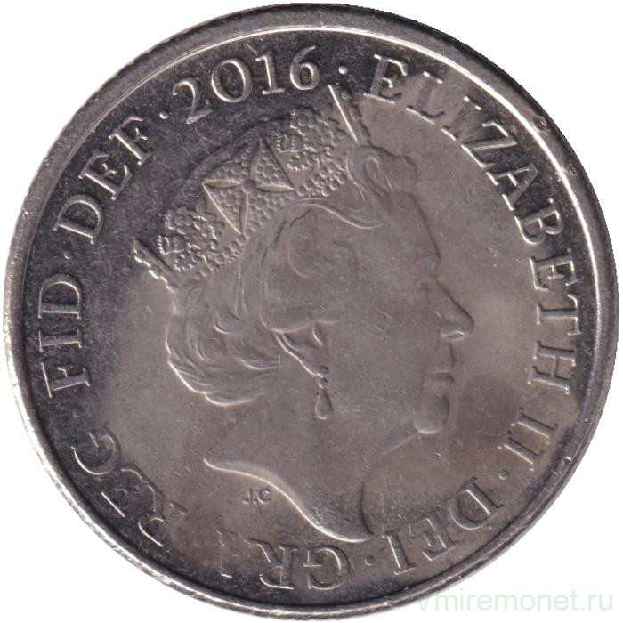 Монета. Великобритания. 10 пенсов 2016 год.