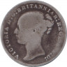 Монета. Великобритания. 3 пенса 1874 год. ав.