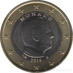 Монета. Монако. 1 евро 2014 год.