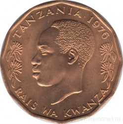 Монета. Танзания. 5 центов 1976 год.