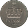 Монета. Норвегия. 1 крона 1981 год. ав.