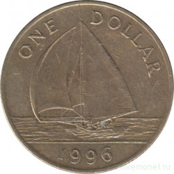 Монета. Бермудские острова. 1 доллар 1996 год.
