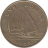 Монета. Бермудские острова. 1 доллар 1996 год. ав.