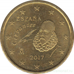 Монета. Испания. 10 центов 2017 год.
