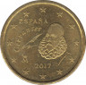 Монета. Испания. 10 центов 2017 год. ав.