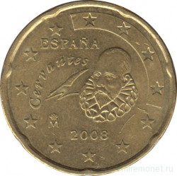 Монета. Испания. 20 центов 2008 год.