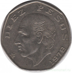 Монета. Мексика. 10 песо 1978 год.