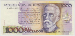 Банкнота. Бразилия. 1000 крузадо 1988 год. Тип 213b.