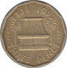 Монета. Фиджи. 3 пенса 1955 год. ав.