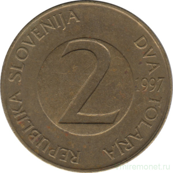 Монета. Словения. 2 толара 1997 год.