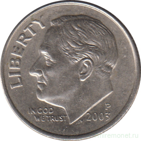 Монета. США. 10 центов 2003 год. Монетный двор P.