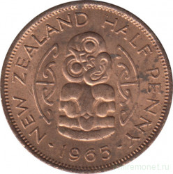 Монета. Новая Зеландия. 1/2 пенни 1965 год.