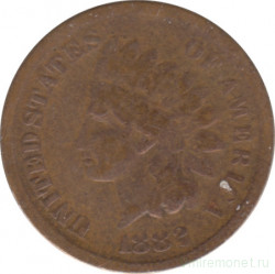 Монета. США. 1 цент 1882 год.