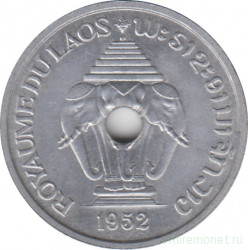 Монета. Колролевство Лаос. 20 сантимов 1952 год.