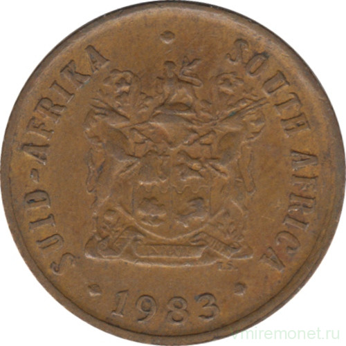 Монета. Южно-Африканская республика (ЮАР). 1 цент 1983 год.