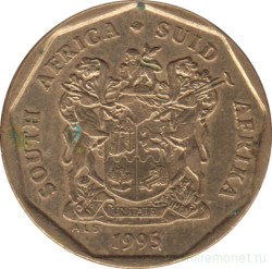 Монета. Южно-Африканская республика (ЮАР). 20 центов 1995 год.