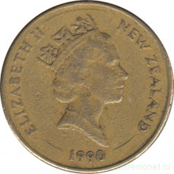 Монета. Новая Зеландия. 1 доллар 1990 год.