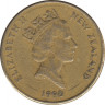 Монета. Новая Зеландия. 1 доллар 1990 год. ав.